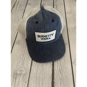 New Burnett's Vodka Denim Blue Trucker Hat Mesh Adjustable / Snapback